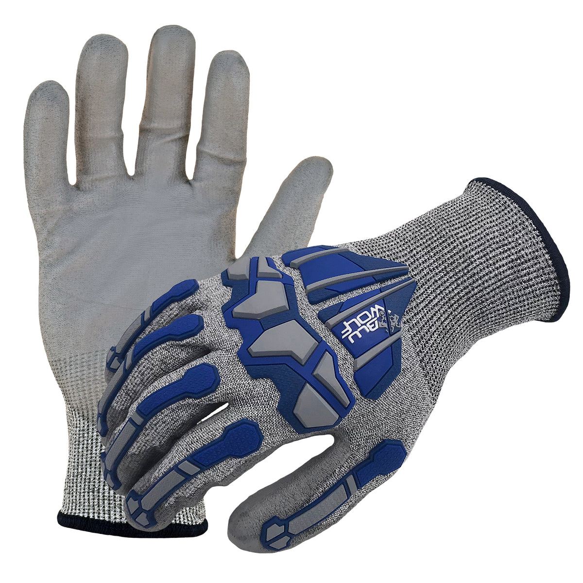 Hyper Tough HPPE ANSI A4 Anti Cut PU Coated Work Gloves, Full Fingers,  Men's Large Size