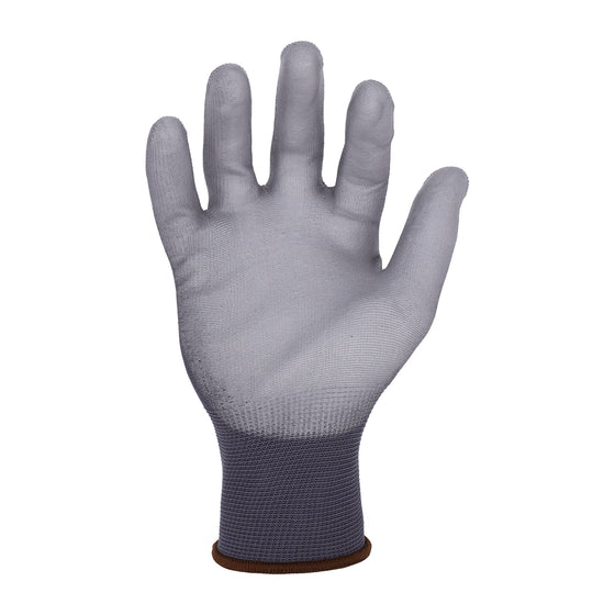 13-Gauge Seamless Gray Nylon Work Gloves with a Polyurethane Palm Coating | CM2010