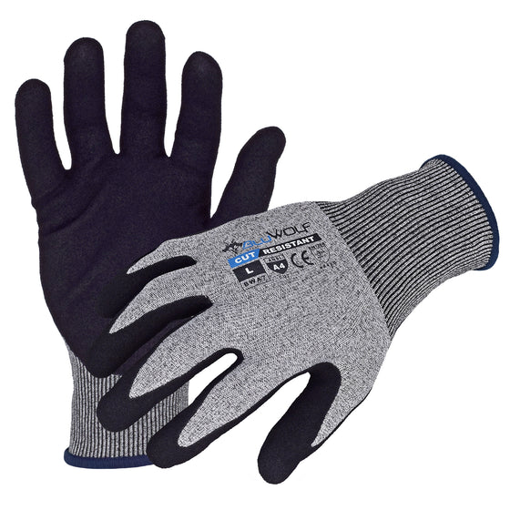 18-Gauge Seamless HPPE-Blended, ANSI A4 Cut Resistant Work Gloves with a Sandy-Foam Nitrile Palm Coating | BW4080