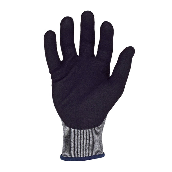 18-Gauge Seamless HPPE Blended, ANSI A4 Cut Resistant Work Gloves with a Sandy-Foam Nitrile Palm Coating and Low-Profile TPR Knuckle/Finger Guards | BW4090