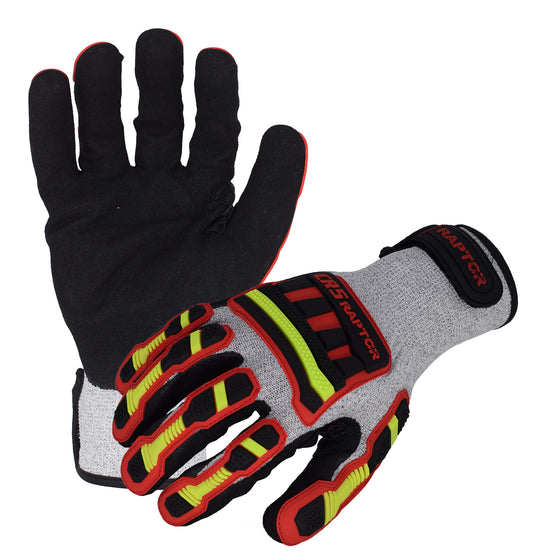13-Gauge Seamless HPPE-Blend, ANSI A4 Cut Resistant Glove with Sandy-Foam Nitrile Palm Coating, TPR Impact Protection, Padded Palm, and Reinforced Forefinger/Thumb | RAPCR5