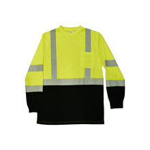  Hi-Vis, ANSI Type R, Class 2, Black Bottom Long Sleeve T-Shirt | LSTLB