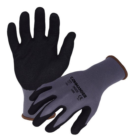 15-Gauge Seamless Nylon/Spandex Blend Glove with Sandy-Foam Nitrile Palm Coating | CM3020